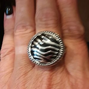 Zebra silver ring size 10